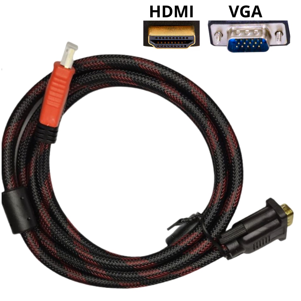 Cabo HDMI x VGA 3 Metros Revestido com Fibra | Shopee Brasil