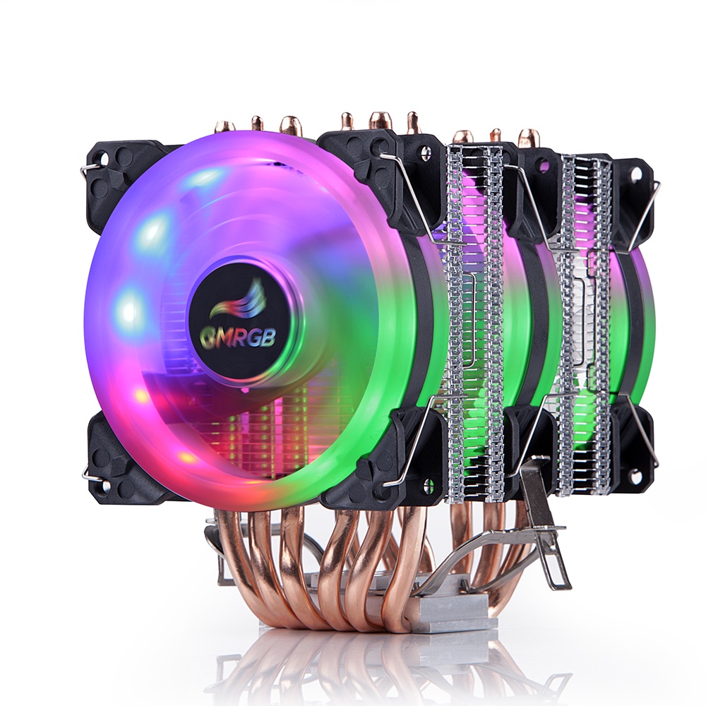 6 Heat Pipes CPU Cooler 4 Pin PWM RGB PC Quiet Intel LGA 1700 775 1200 1150 1151 1155 2011/2011-3 X79 X99 AM2 AM3 AM4 CPU Cooling Fan