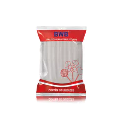 Palito para Pirulito Pequeno Cristal - 100 Unidades N°9 - BWB