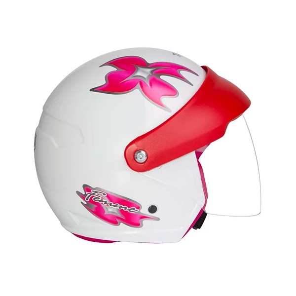 Capacete Aberto Taurus Wind Visor Femme II Branco E Rosa com Viseira Acoplada em Oferta na Shopee