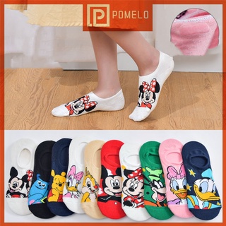 Meias De Barco silicone Antideslizantes Mickey Donald Tornozelo De Pato Invisíveis Femininas De Algodão Masculino Bonitas .