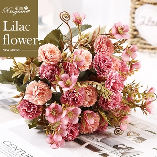 Bouquets Artificiais De Noiva Lilás Para , Flor , Flores De Seda Artificial Decoração De Mesa De Peças Centralizadas