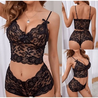 Conjunto caleçon calcinha caleçon lingerie renda espera marido cropped feminino lingerie sensual em Oferta na Shopee