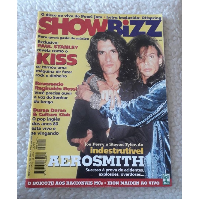 Revista Show Bizz Edição 162 Ano 15 Número 1 Janeiro/ 1999 Aerosmith Kiss