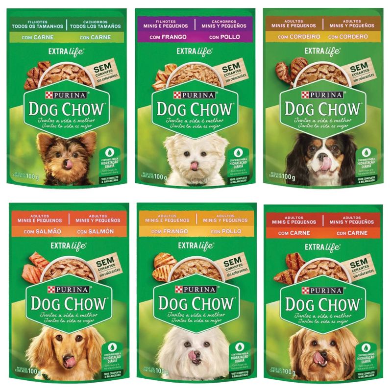 Sachês Dog Chow Purina 100g Vários Sabores - Ração Comida Úmida para ...