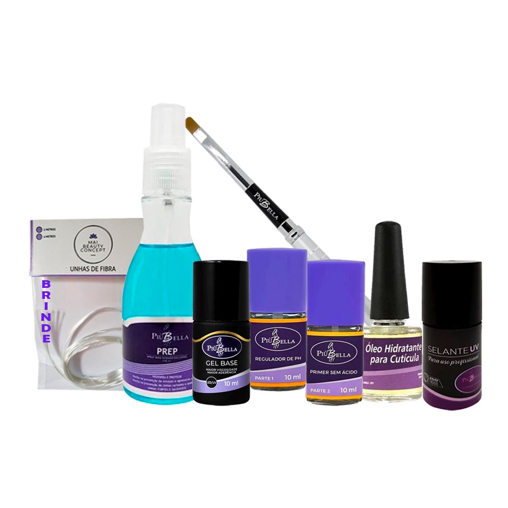 Kit Completo Piu Bella Preparadores De Unha Gel Base Oleo