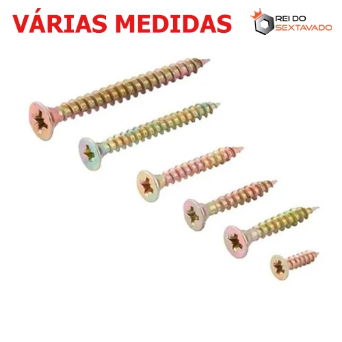 Parafusos Chipboard para madeira e mdf (Vários Tamanhos)