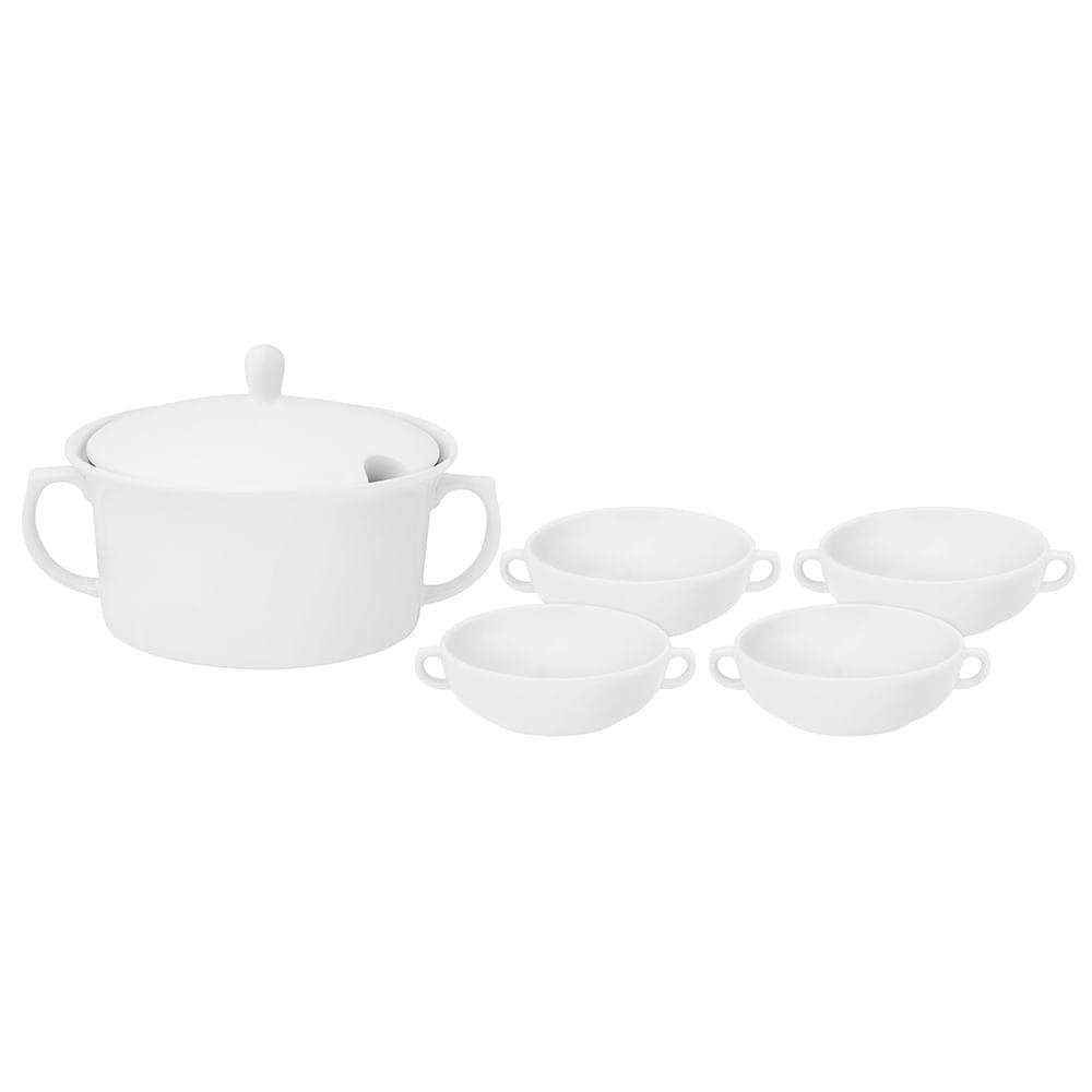 Conjunto de 5 peças para Sopa Oxford branco em Oferta na Shopee