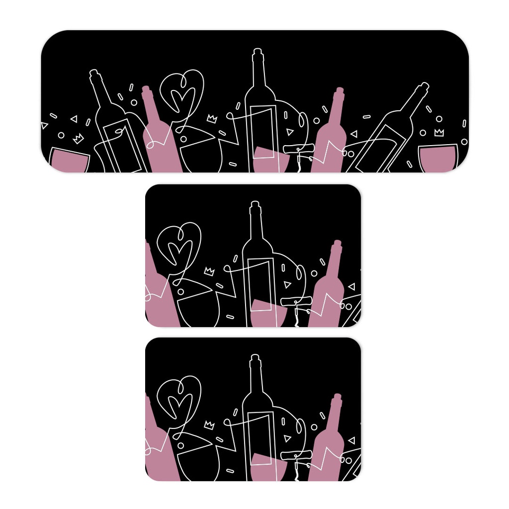 Tapetes de Cozinha 3 Peças - Talheres Rosa Antiderrapante em Oferta na Shopee