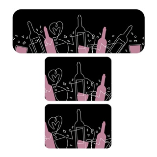 Tapetes de Cozinha 3 Peças - Talheres Rosa Antiderrapante em Oferta na Shopee