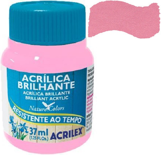 Tinta Acrílica Brilhante Rosa - Tinta acrilica para pintura artesanal - Acrilex - 37ml