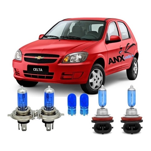 Kit Lampadas Super Branca Celta Farol Baixo/alto H4 + Hb4 em Oferta na Shopee