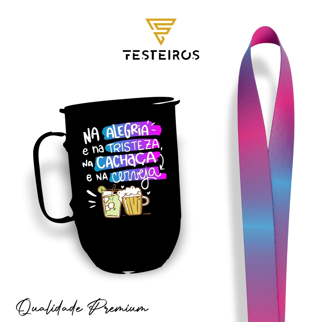 Caneca de alumínio com Tirante -  Caneca com tirante Qualidade Premium
