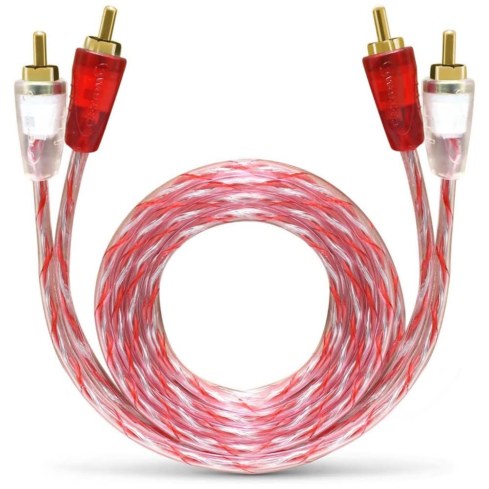 Cabo RCA 1 Metro Silicone Banhado a Ouro Flexível Premium Cabo de Audio Som Automotivo - Audio