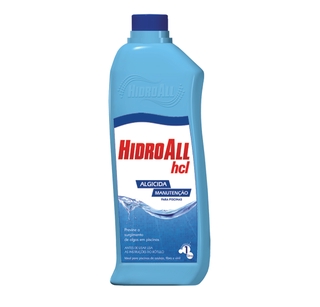 Anti Algas Algicida Manutencao Hidroall Para Piscinas 1L Hcl Eliminador (agua verde) Forte demais