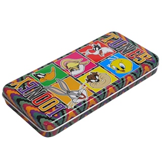 Estojo De Lata Para 24 Lapis Escolar Giz de Cera Pinceis de Pintura Maquiagem Looney Tunes em Oferta na Shopee