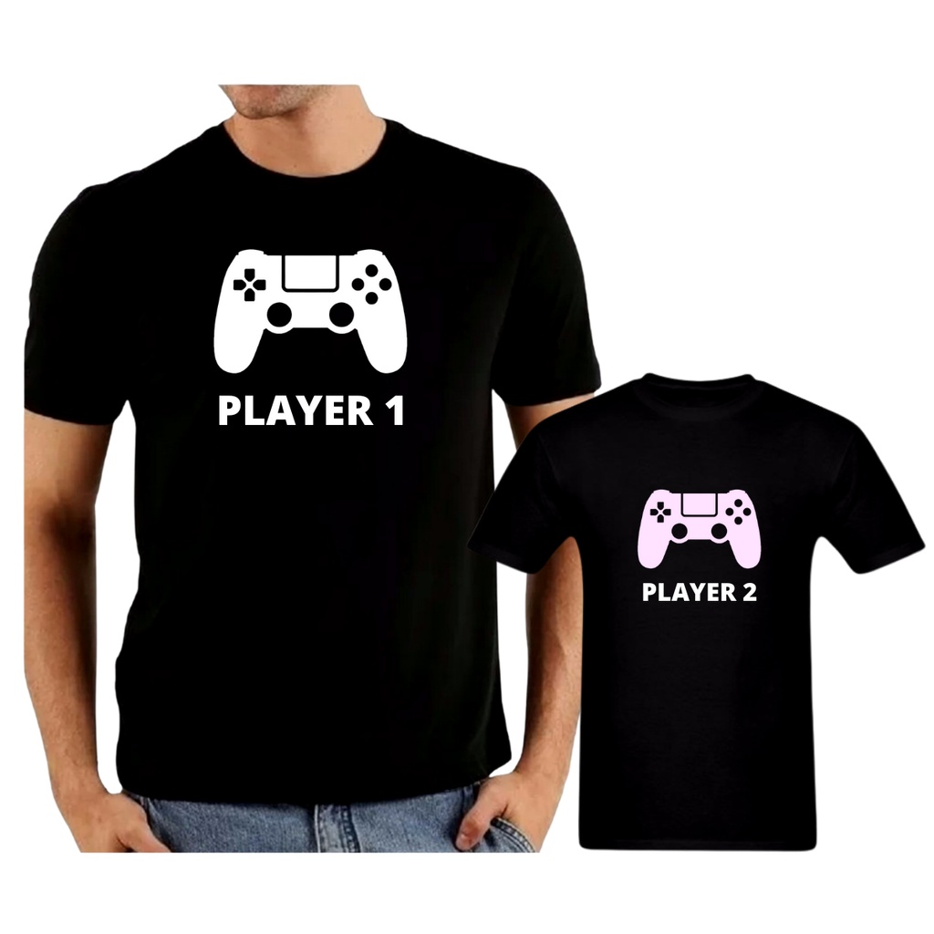 Kit Camisas Tal Pai Tal Filho Camiseta Pai E Filho Player 1 Player 2