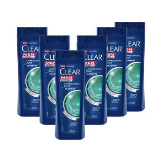 Kit 6 Shampoos Anticaspa Clear Limpeza Diária 2 Em 1 200ml