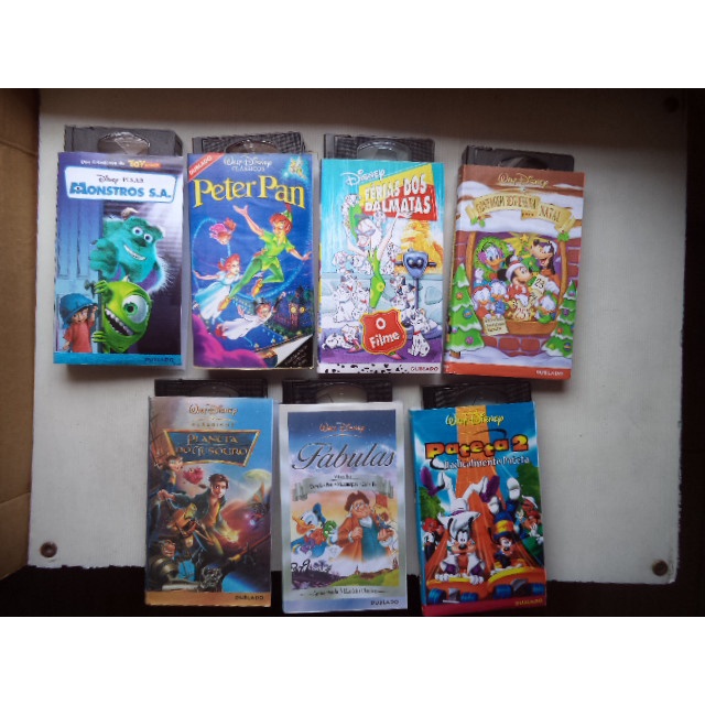 Lote com 7 Fitas Vhs Disney Gravadas Não Originais sem estojo Ler