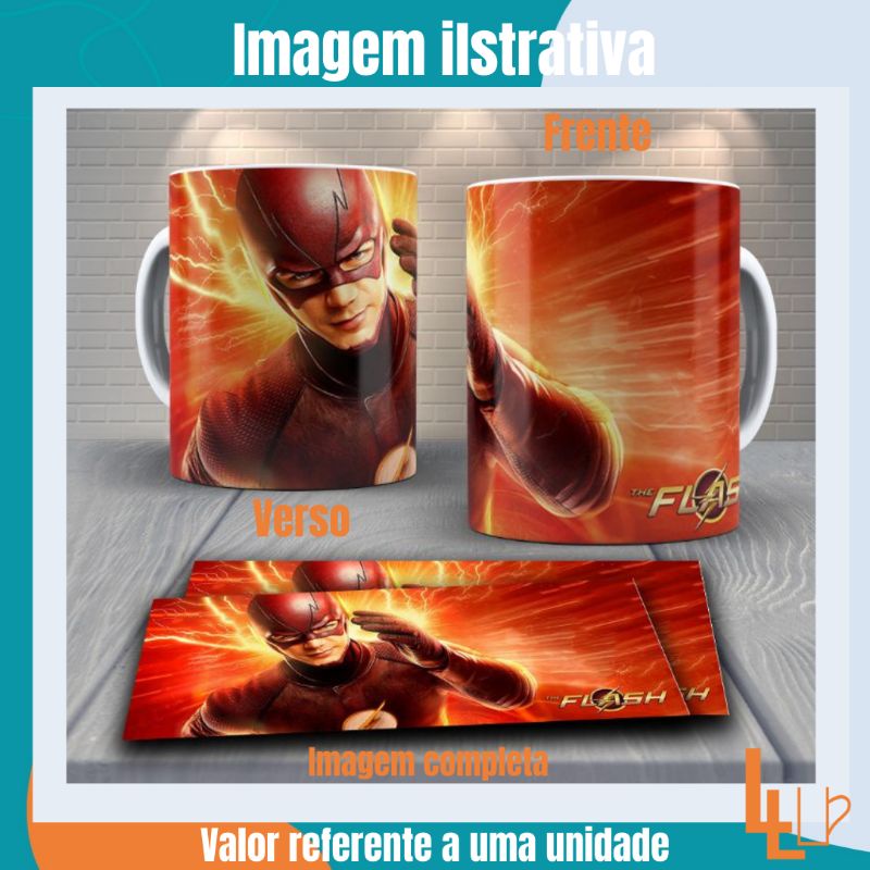 Caneca/Xícara Personalizada Porcelana/Cerâmica/Plástico Personagem Flash - Quadrinhos/Filmes/Série - DC Comics