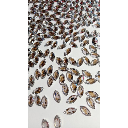 Chaton navete prata espelhado brilhante 12x6mm pacote a escolher