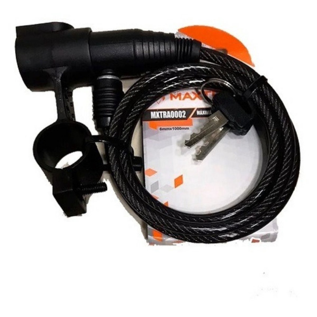 Cadeado Trava Roda Bicicleta Espiral 6x1  Segurança Forte MaxTrava para Prender Bike.