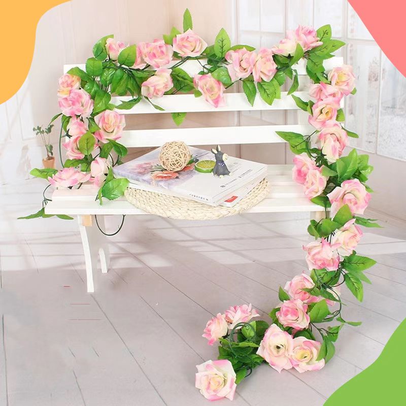 2,3m Vinha Artificial Com 9 Rosas/Flores artificiais Para Decoração Sala De  Casamento /Decoração De Parede Casa | Shopee Brasil