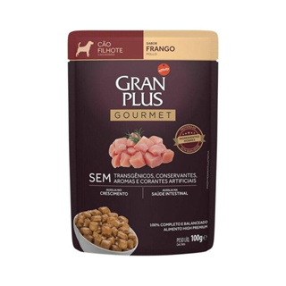 Racao Umida Gran Plus Gour Caes Filhotes Frango Sache 100g em Oferta na Shopee