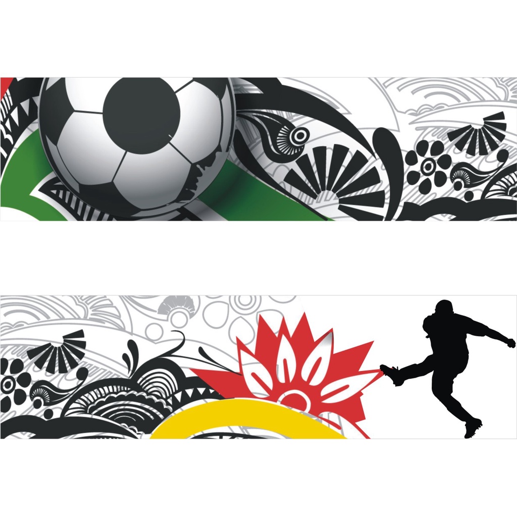 Adesivo Faixa Border Infantil Jogo Futebol Jogador Bola Campo Gramado kit com 5 unidades M06