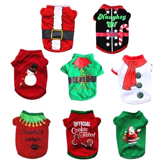 Roupas De Natal De Algodão Para Animais De Estimação - Camiseta Colete/natal A Roupa Do Cão