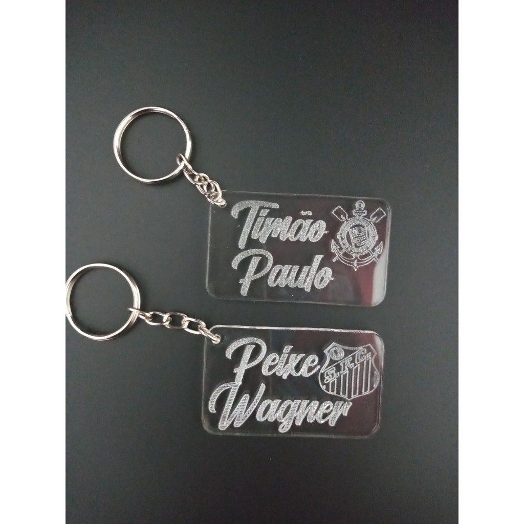 Chaveiro seu time de coração personalizado com seu nome em Oferta na Shopee