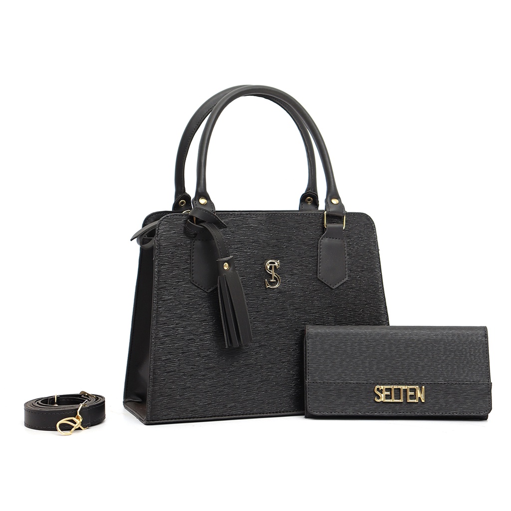 Bolsa Tiracolo Feminina Transversal e de Lado Com Carteira Feminina Kit