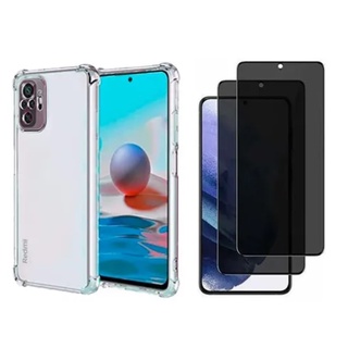 Kit Capa Anti-Impacto + Película Vidro 3D Privacidade P/ Note 10 Pro / Note 10 Pro Max
