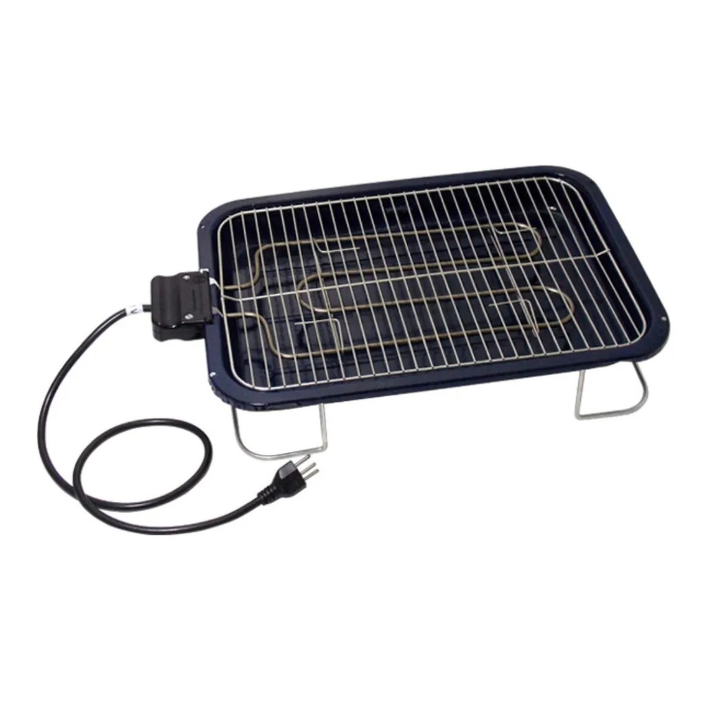 Churrasqueira Elétrica Alfa 1250 Watts 127 Volts Preta Churrasqueira Móvel P1002A Churrasco Assados