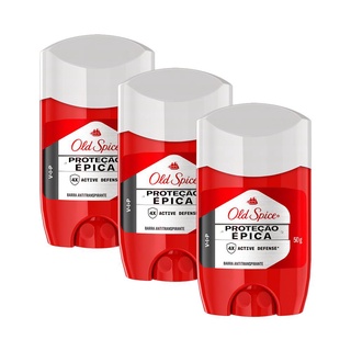 Kit 3 Desodorante em Barra Old Spice Proteção Épica VIP 50g