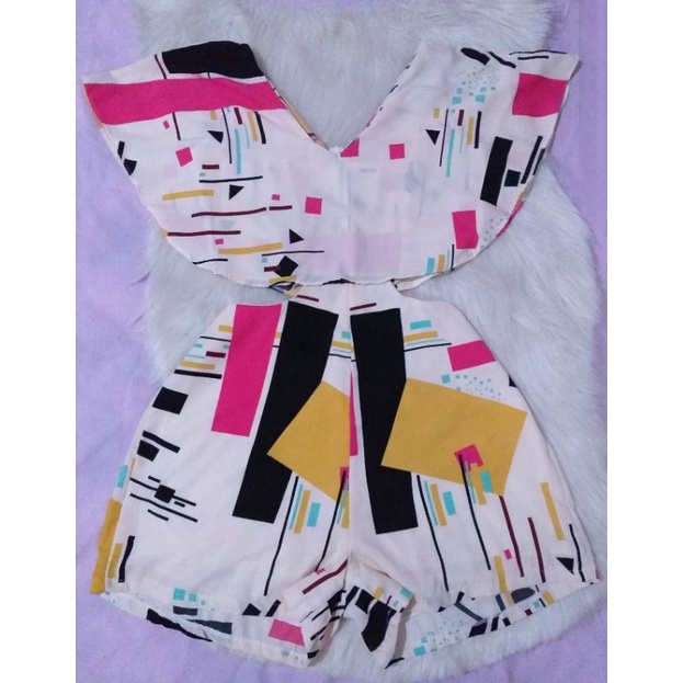 Macacão/macaquinho variados estampado Viscose Tule Cetim Bengaline