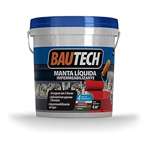 Bautech Manta Liquida Impermeabilizante Telha Chão Laje 4kg