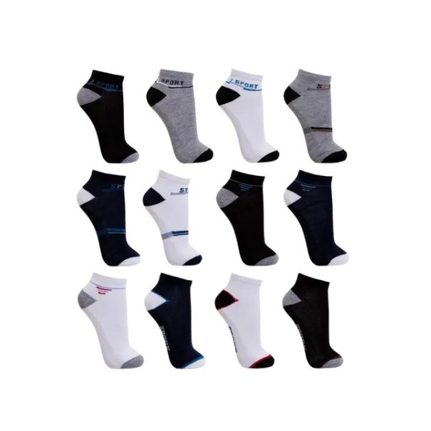 Kit 12 Pares Meia Soquete Cano Curto Masculina Atacado 40-46 em Oferta na Shopee