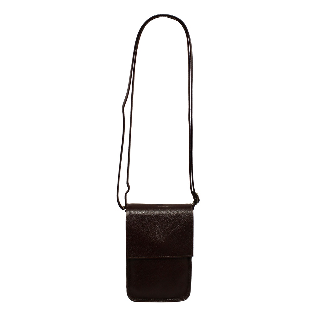 Bolsa Couro Legitimo Transversal Tampa Porta Celular Pequena BLS279R