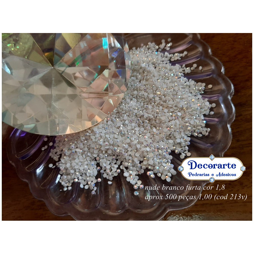 500 peças aprox de nude 1.8mm varias cores (pedrarias para adesivos e joias de unhas)