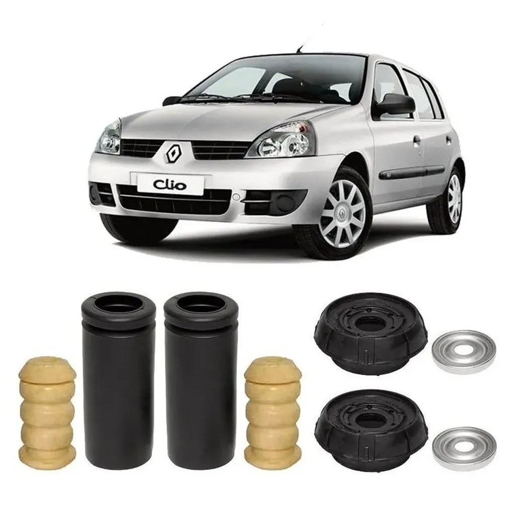 Kit Coxim Rolamento Batente Coifa da Suspensão Amortecedor Dianteiro Renault Clio 1999 2000 2001 2002 2003 2004 2005 2006 2007 2008 2009 2010 2011 2012 2013 2014 2015 2016
