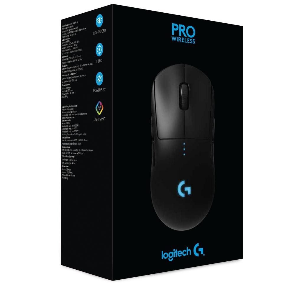 Mouse Gamer Sem Fio Logitech G Pro Wireless Rgb Dpi Nfe Shopee