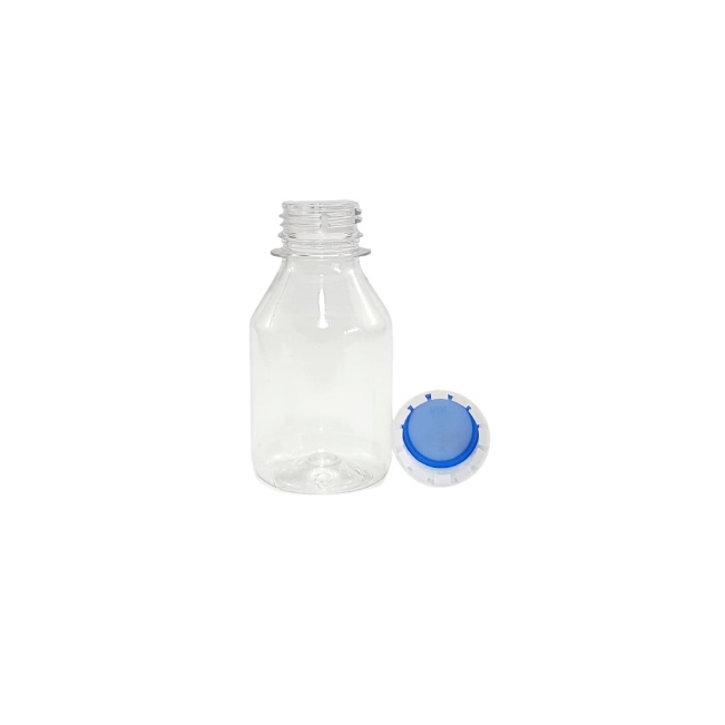 50 Mini Frascos  Garrafinha Plástica  Pet 100ml Com Tampa Lacre Álcool Gel Shampoo De Loja e Festas