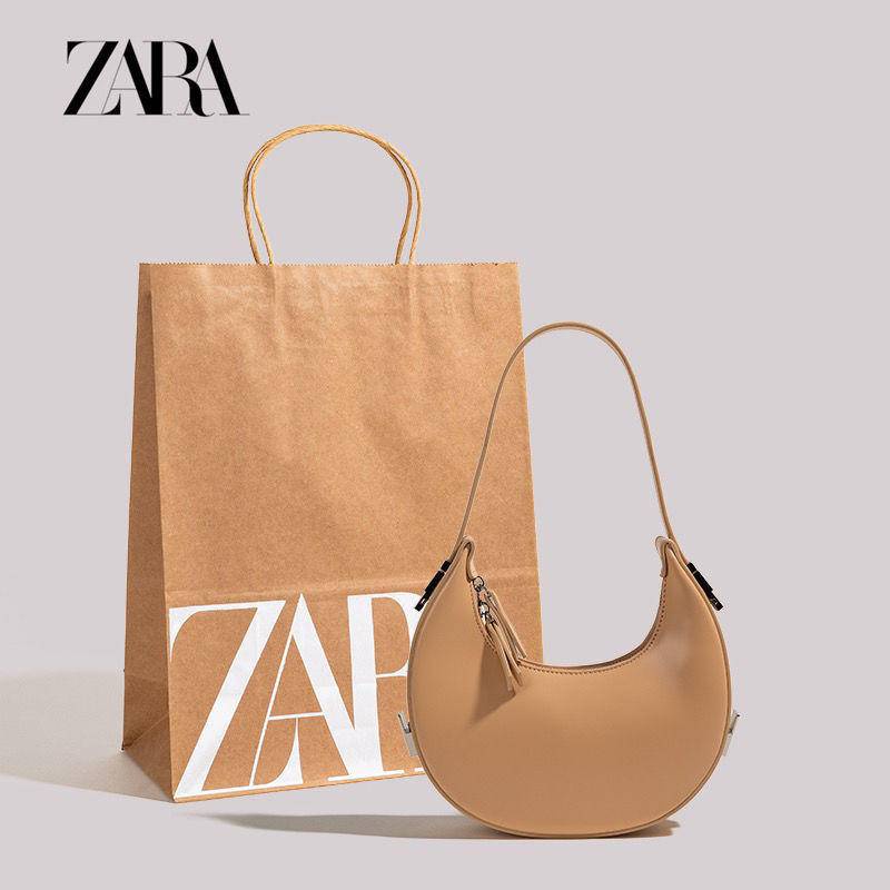 ZARA Bolsa De Couro Feminina Com Al a De Corrente De Metal Tamanho 