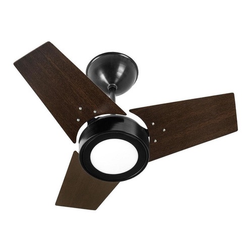 Ventilador De Teto Venti-delta Fit Led Preto Com 3 Pás Cor Tabaco 127 v