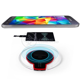 Carregador Adaptador Sem Fio QI Wireless para Celular com entrada V8 Universal