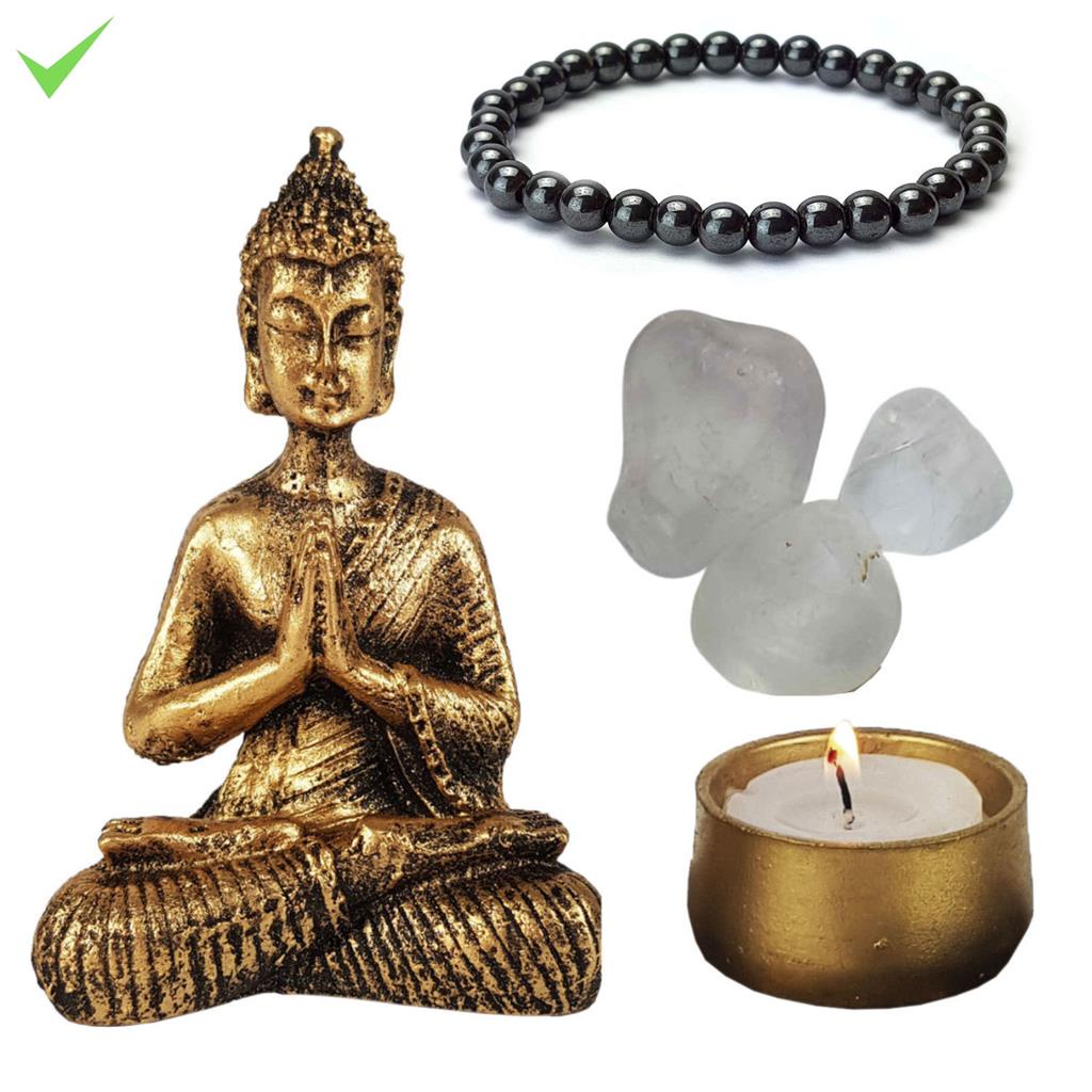 Imagem Estatua Buda Hindu 9Cm Zen Pedra Cristal Pulseira Porta Vela