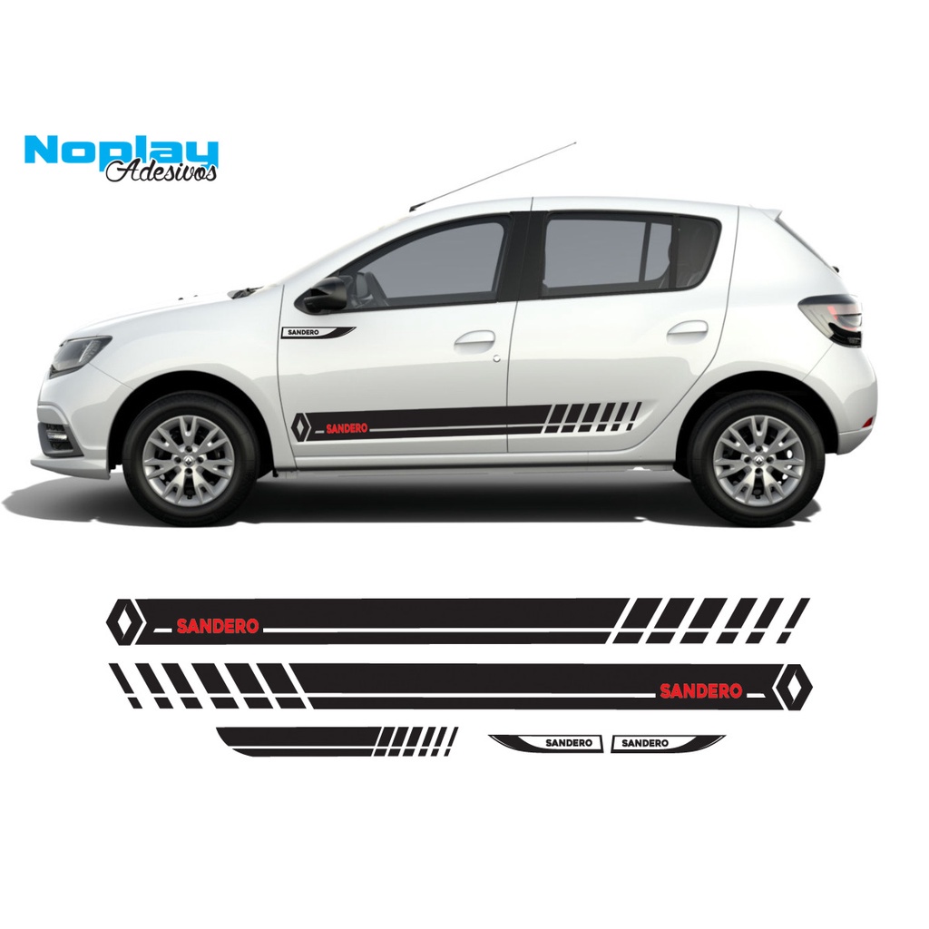 Adesivos Faixas Renault Sandero Zen Iconic Dynamique Intense Portas Mala Decalque Esportivo Envelopamento Adesivo Carro