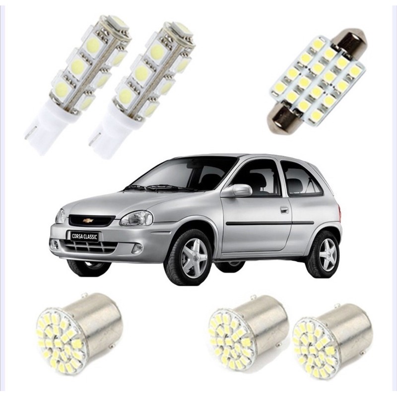 Kit Lâmpada Super Branca Led Chevrolet Corsa Hatch Sedan