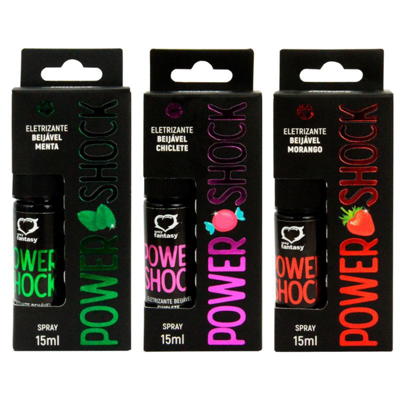 Vibrador Líquido Beijável em Spray Power Shock 15ml - Sexy Fantasy